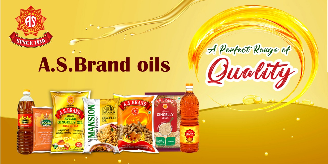 A.S.BRAND Hulled Gingelly Oil 1 ltr + Groundnut Oil 1 ltr